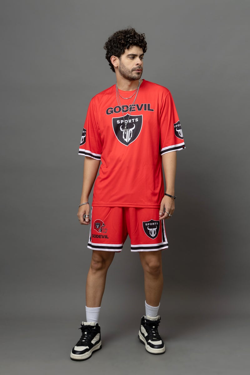 Go Devil Red Sports Co-Ord Set For Men - Image 1